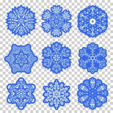 Set of christmas snowflakes Stock Illustration
