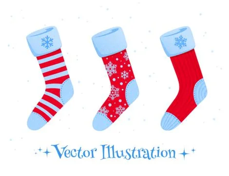 Set of Christmas socks Stock Illustration