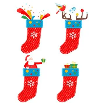 Set of Christmas socks Stock Illustration