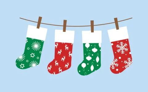 Set of Christmas socks Stock Illustration