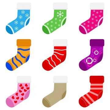 A set of Christmas socks Stock Illustration