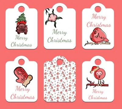 Set of Christmas tags in vector Stock Illustration