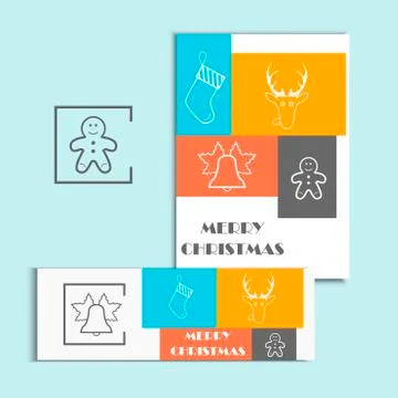 Set of Christmas templates Illustrazione stock