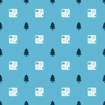 Set Christmas tree and Firework rocket on seamless pattern. Vector Illustrazione stock