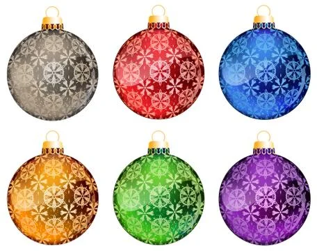 Set of christmas tree balls Stock Illustration