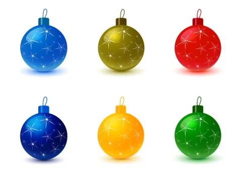 Set of Christmas Tree Colored Balls Stock Illustration