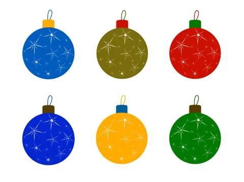 Set of Christmas Tree Colored Balls Stock Illustration