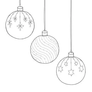 Set of Christmas tree decorations balls. Vector Stock Illustration