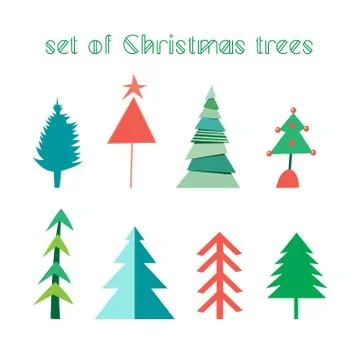 Set of Christmas trees Stock Illustration