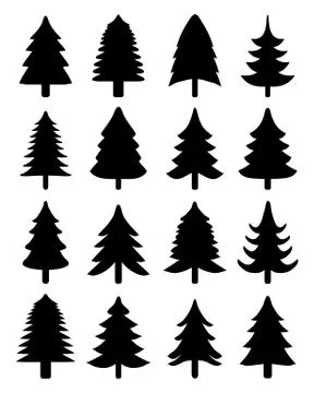 Set of  Christmas trees Stock Illustration