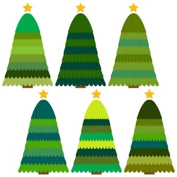 Set of Christmas trees Stock Illustration