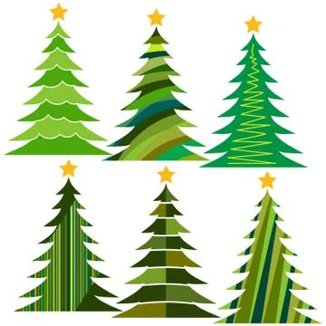Set of Christmas trees Illustrazione stock