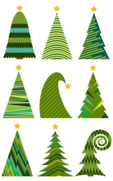 Set of Christmas trees Stock Illustration