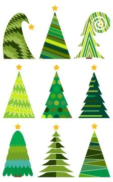 Set of Christmas trees. Stock Illustration