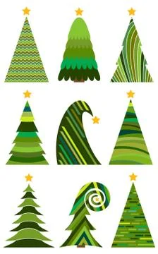 Set of Christmas trees Stock Illustration