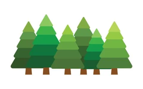 Set of Christmas trees Illustrazione stock