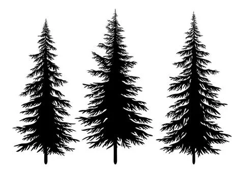 Set of Christmas Trees Stock Illustration