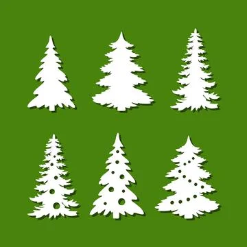 Set of Christmas trees.  Stock Illustration