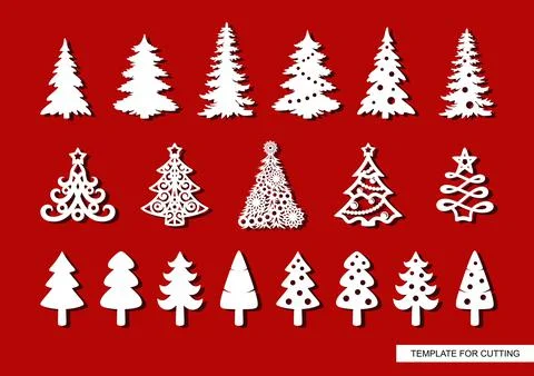 Set of Christmas trees.  Stock Illustration