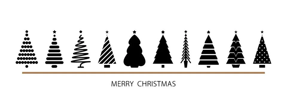 A set of Christmas trees. Stock Illustration