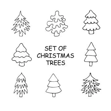 Set of Christmas trees Stock Illustration