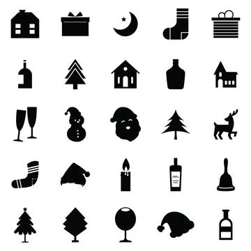 Set of Christmas vector icon Stock Illustration