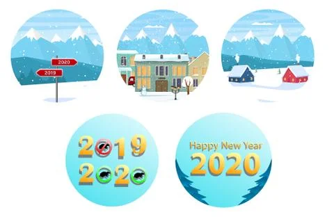 Set of Christmas vector templates. The concept of Christmas Stock Illustration
