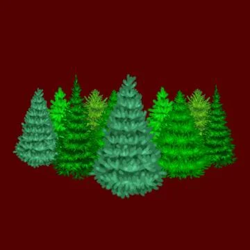 Set of christmas vector tree like fir or pine Blue spruce for New year cele.. Illustrazione stock