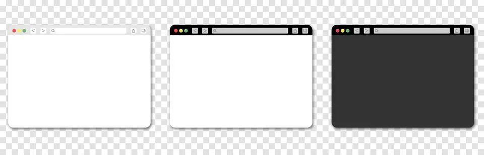 Set of chrome browser window Stock Illustration