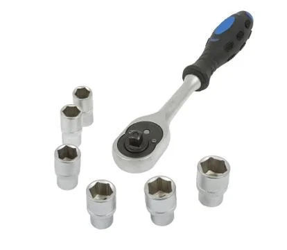 Set of chromeplated wrenches Stock Photos