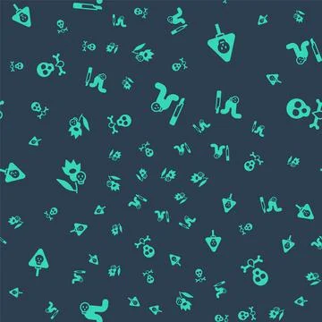 Set Cigarette, Bones and skull, Poison flower and on seamless pattern. Vector イラスト素材