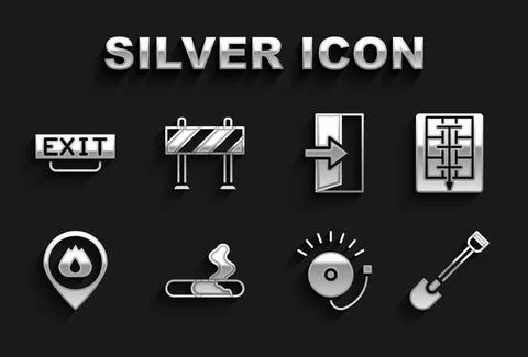 Set Cigarette, Evacuation plan, Fire shovel, Ringing alarm bell, Location with Illustration