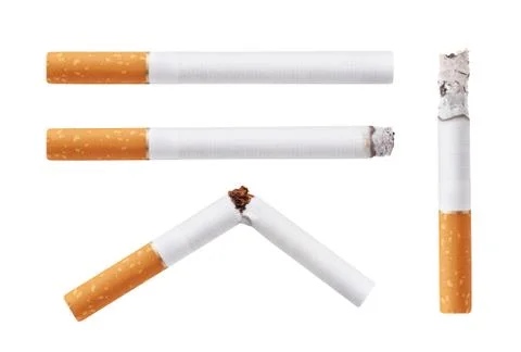 Set of cigarettes. isolated on white background Stock Photos