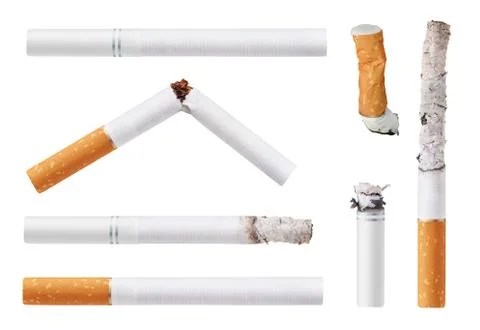 Set of cigarettes. isolated on white background Stock Photos