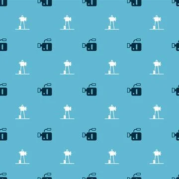 Set Cinema camera and Antenna on seamless pattern. Vector イラスト素材