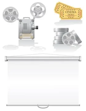Set cinema icons vector illustration Stock Illustration