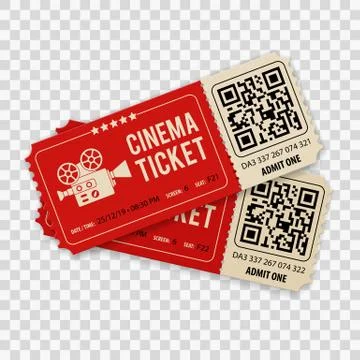 Set Cinema Tickets Stock Illustration
