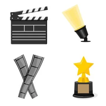 Set of cinematography elements Illustrazione stock