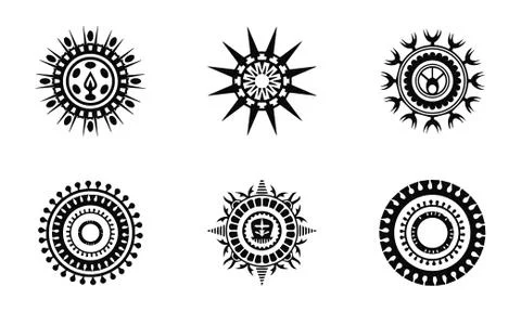 Set of circle abstract design Stock Illustration