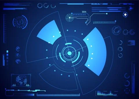 Set of Circle Abstract Digital Technology UI Futuristic HUD Virtual Interface Stock Illustration