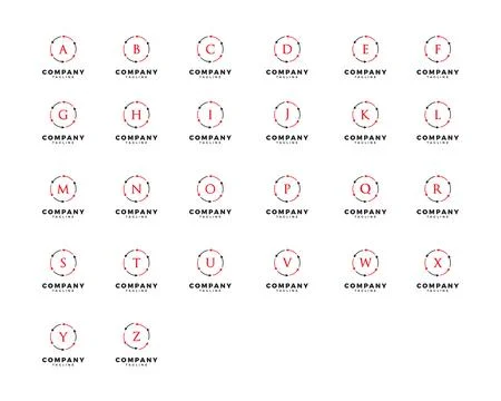 Set of Circle Arrow Logo Icon Design with Letter Stock Illustration