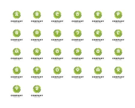 Set of Circle Arrow Logo Icon Design with Letter Stock Illustration