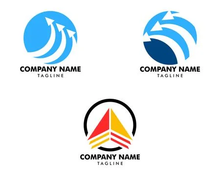 Set of Circle Arrow Logo Template Vector Design 库存插图