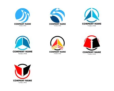 Set of Circle Arrow Logo Template Vector Design Stock Illustration