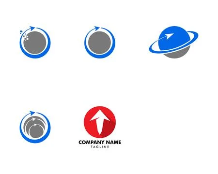 Set of Circle Arrow Logo Template Vector Design Stock Illustration