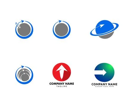Set of Circle Arrow Logo Template Vector Design Stock Illustration