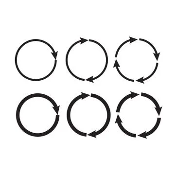 Set of circle arrows. Reload and rotation loop sign. Arrows business infograp Stock Illustration