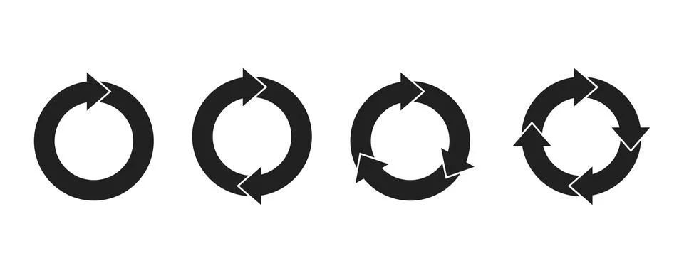 Set of circle arrows . Vector illustaration on white background.  Collection  Stock Illustration