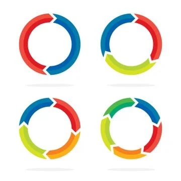 Set of circle arrows. Vector illustration. Stock Illustration