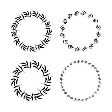 Set of circle botanical frames. Vector Illustration Illustrazione stock